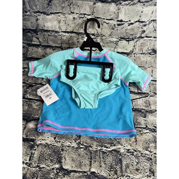 Ocean Gear Girls 3T short sleeve 2-Pc RASHGUARd UPF 50+ Sun Protection - Picture 6 of 7